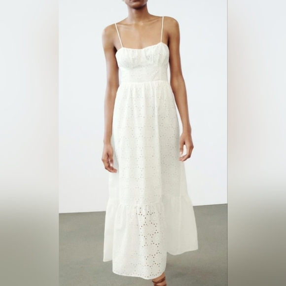 Zara Openwork Embroidery Dress - Picture 1 of 8